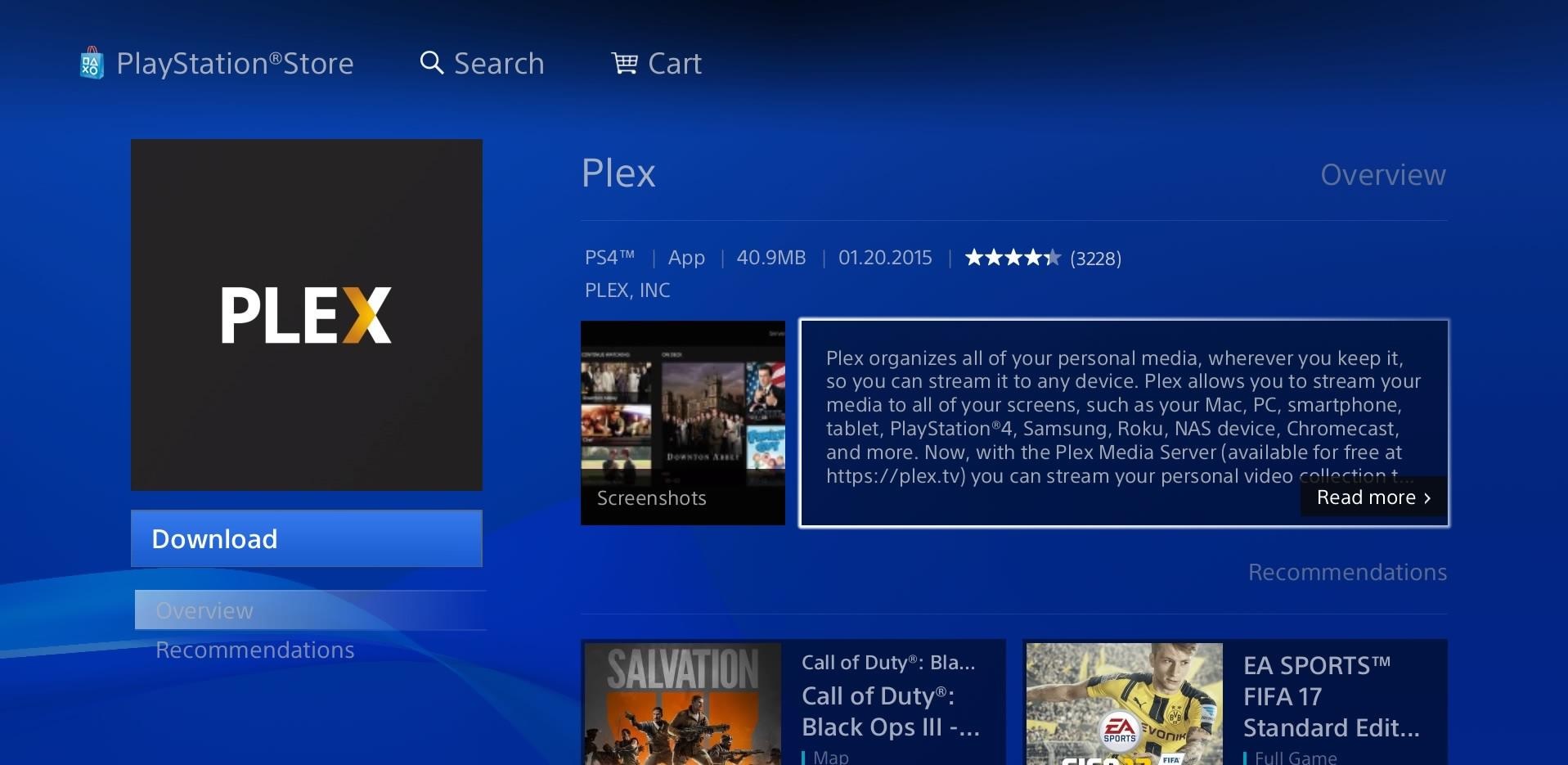 Télécharger Plex PS4
