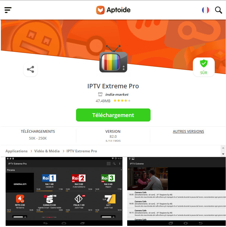 application IPTV Extreme Pro gratuite version APK