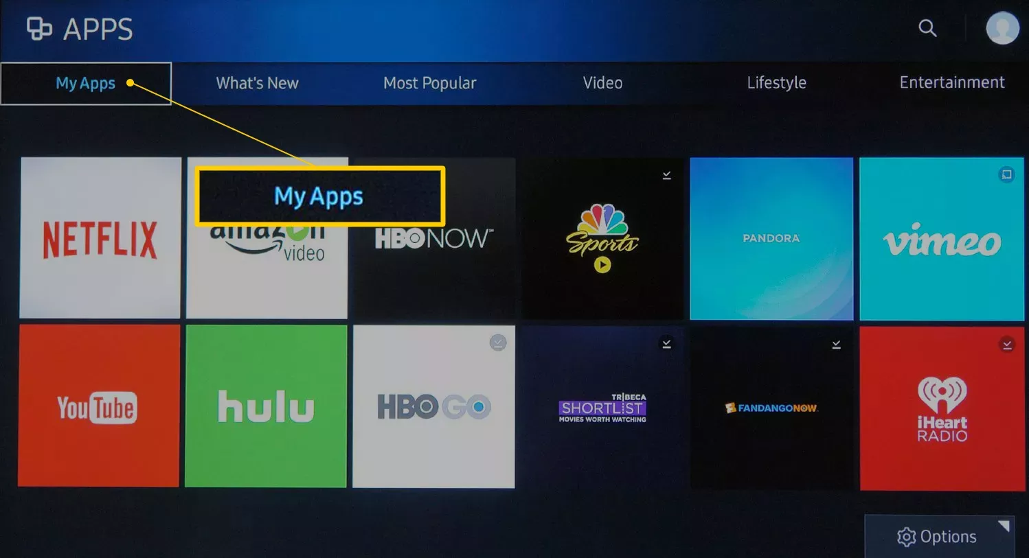 Ajouter des applications à Samsung Smart TV - Étape 2